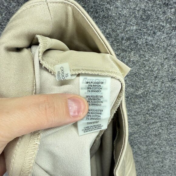 Calvin Klein Pants Women S Small Beige Mid Rise Flat Front Pull On Skinny Cotton - Picture 7 of 8